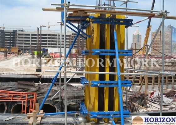 Construction Wall Forming Systems with Top Scaffold Brackets as Safety Platform