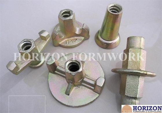 Galvanized Formwork Tie Rod System , Flanged Wing Nut Steel Cone SGS Approval